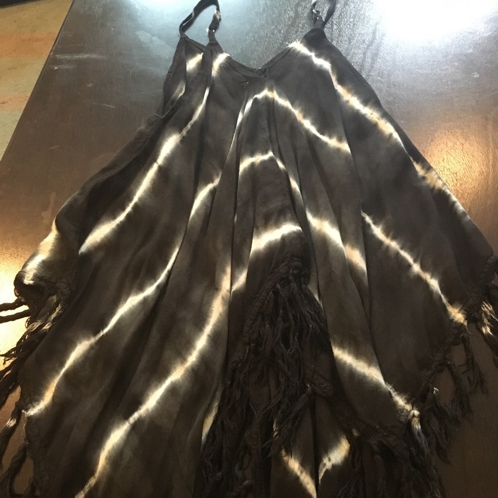 Spaghetti strap loose tie-dye tank top